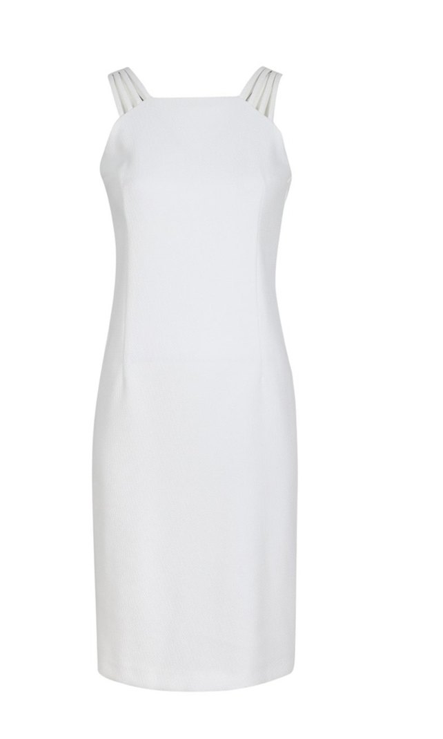 Chima kolsuz beyaz kalem elbise - Görsel 2