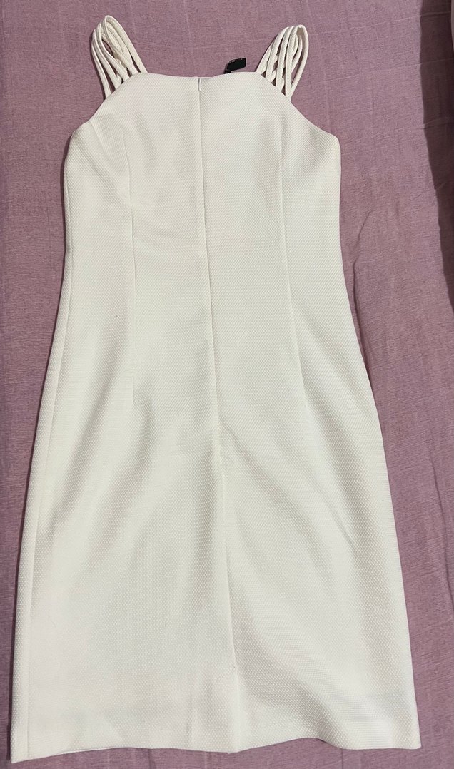 Chima kolsuz beyaz kalem elbise - Görsel 4