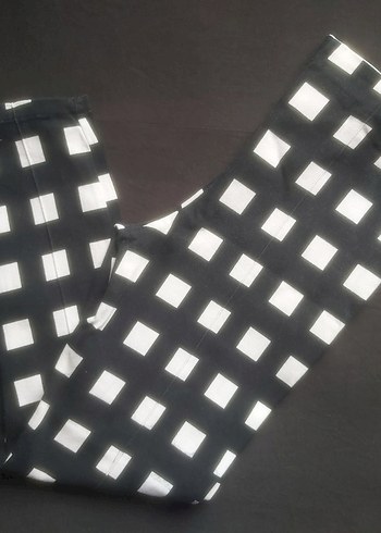 xl Beden siyah Renk Kadın Siyah Kareli Kumaş Tayt Pantolon
