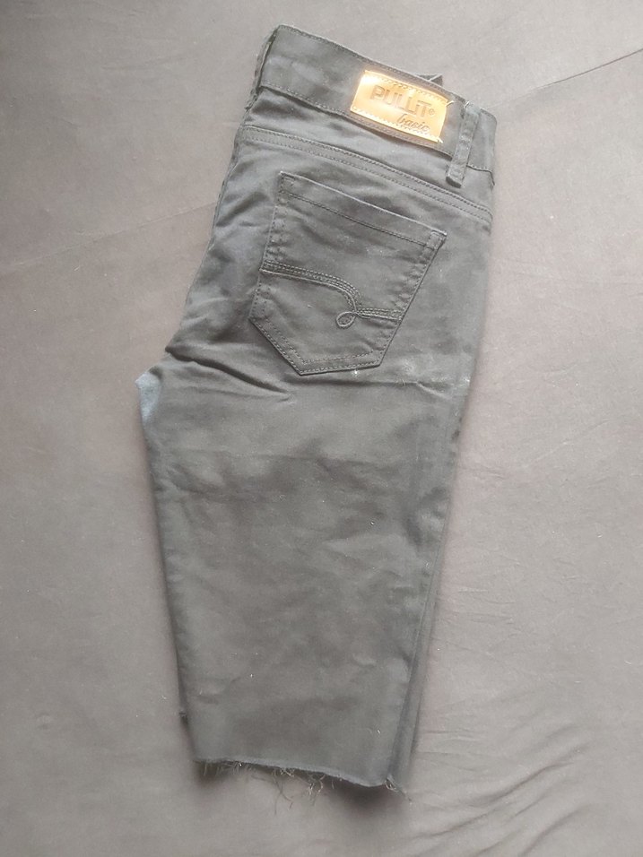 Düğmeli Kadın Denim Bermuda Şort - Görsel 4