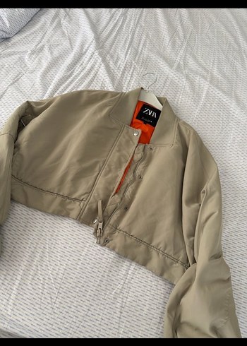 Haki bomber crop ceket