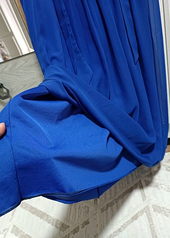 Batik Mavi Drapeli Uzun Kadın Etek
