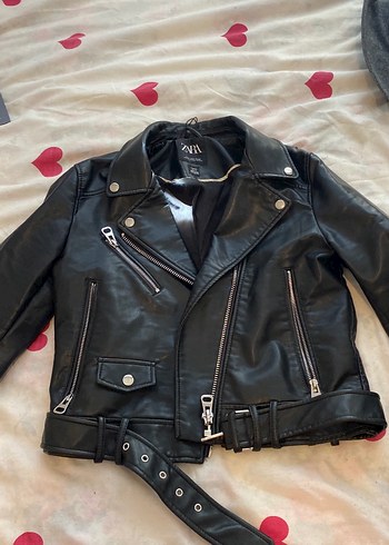 Kadın Siyah Deri Biker Ceket
