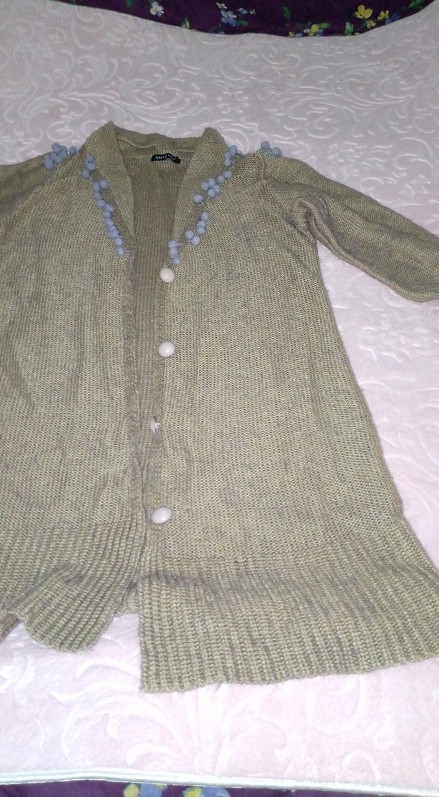 düğmeli uzun beh hırka - Görsel 4