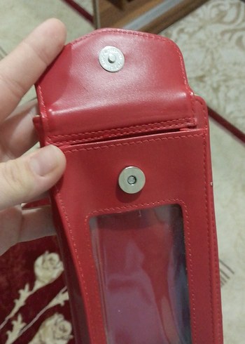 Kırmızı Deri  Kadın Cüzdanı - Görsel 9