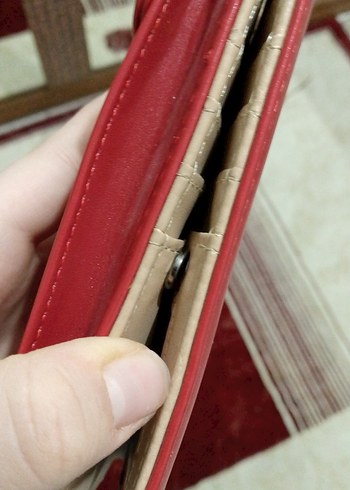 Kırmızı Deri  Kadın Cüzdanı - Görsel 6