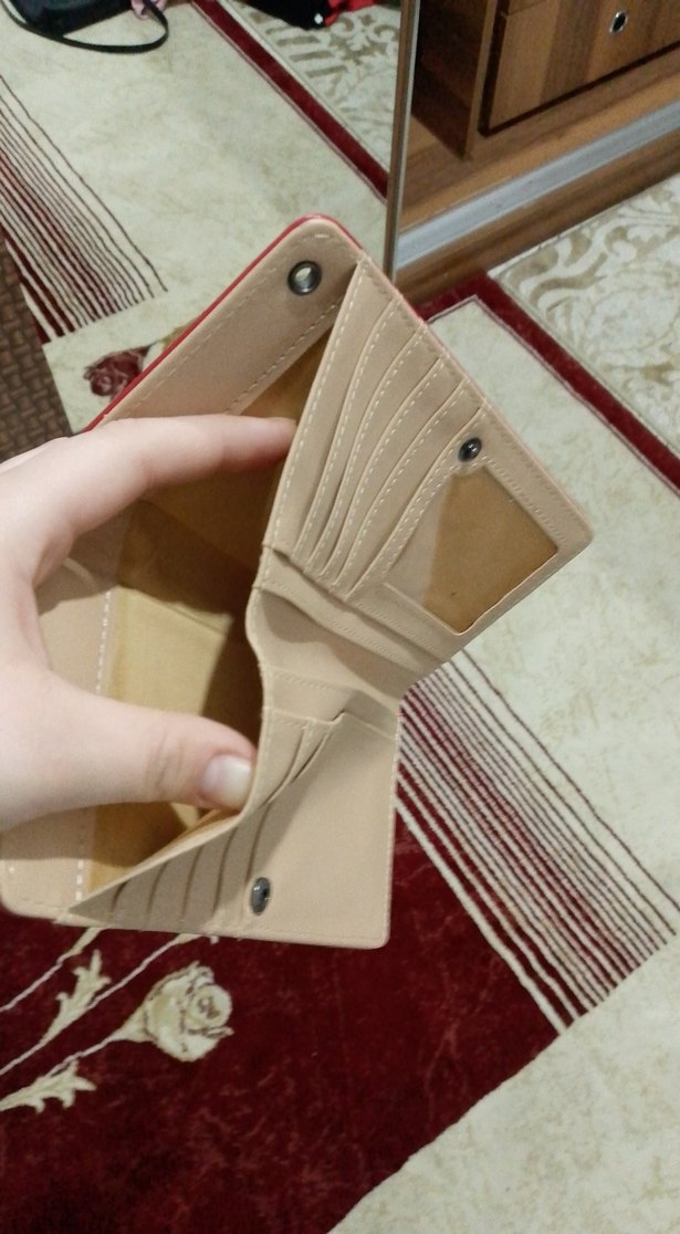 Kırmızı Deri  Kadın Cüzdanı - Görsel 5