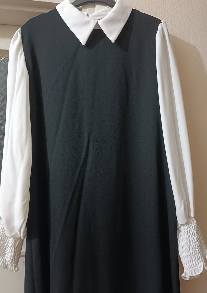 Uzun Kollu Siyah Uzun Elbise - Görsel 2