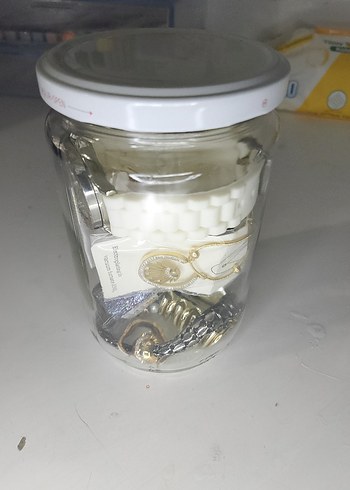takı kavanozu Gold silver oje