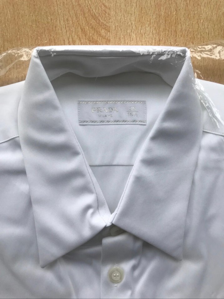 Prada Düğmeli Beyaz uzzupn. Kollu Erkek Gömlek - Görsel 3