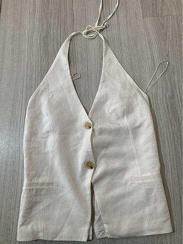 Zara Bağcıklı halter yaka bluz Zara