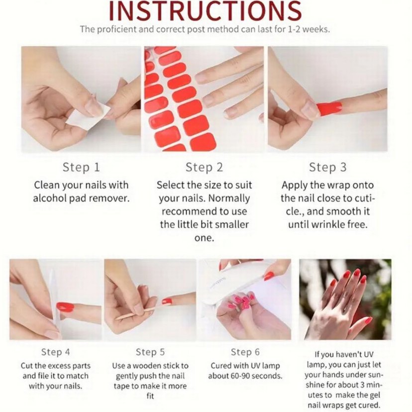 Uv ışıkla sertleşen Jel tırnak sticker - Görsel 3