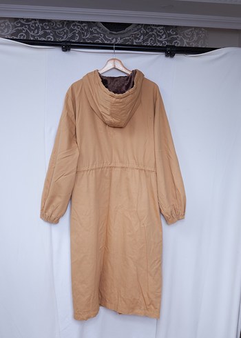 Bej Kapüşonlu Uzun Kadın Parka - Görsel 4