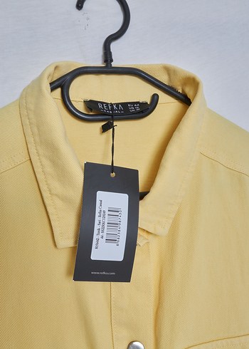 44 Beden Uzun denim pardesu trenckot