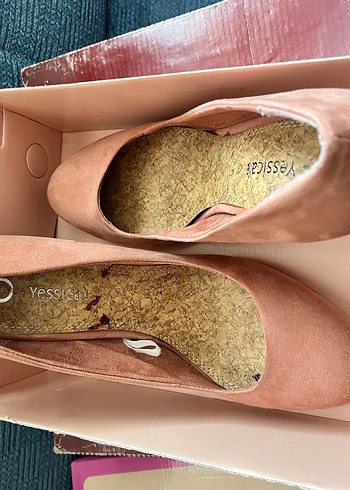 Bej Süet Dolgu Topuklu Kadın Stiletto - Görsel 2