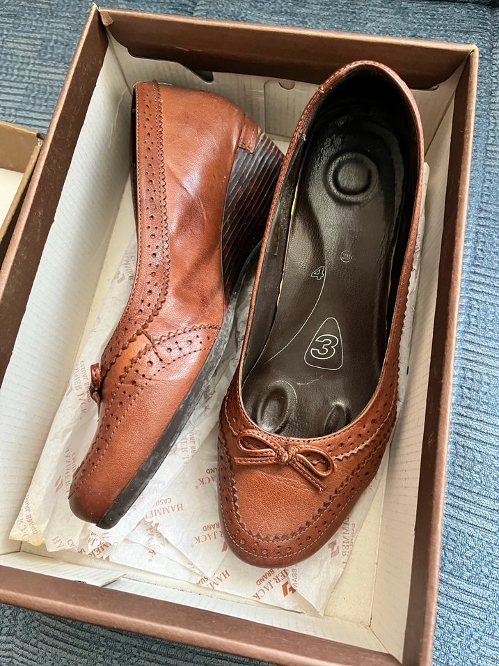 Kahverengi Deri Kadın Dolgu Topuklu Klasik Ayakkabı - Görsel 3