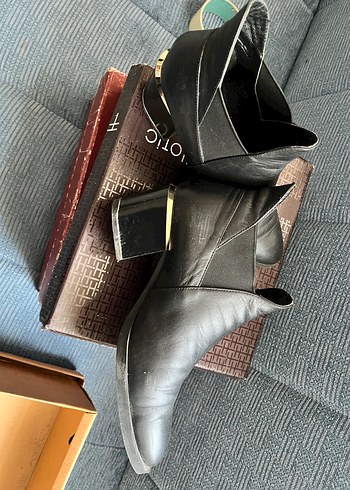 Kahverengi Tokalı Deri Kadın Bot - Görsel 3