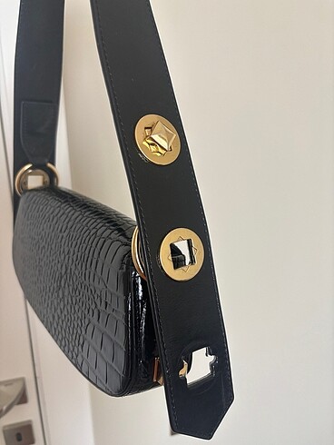 Beden siyah Renk Manc Lilith Black Croc Çanta