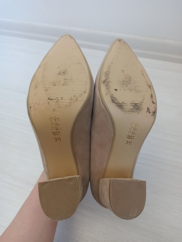 Bej Süet Kadın Topuklu Stiletto - Görsel 3