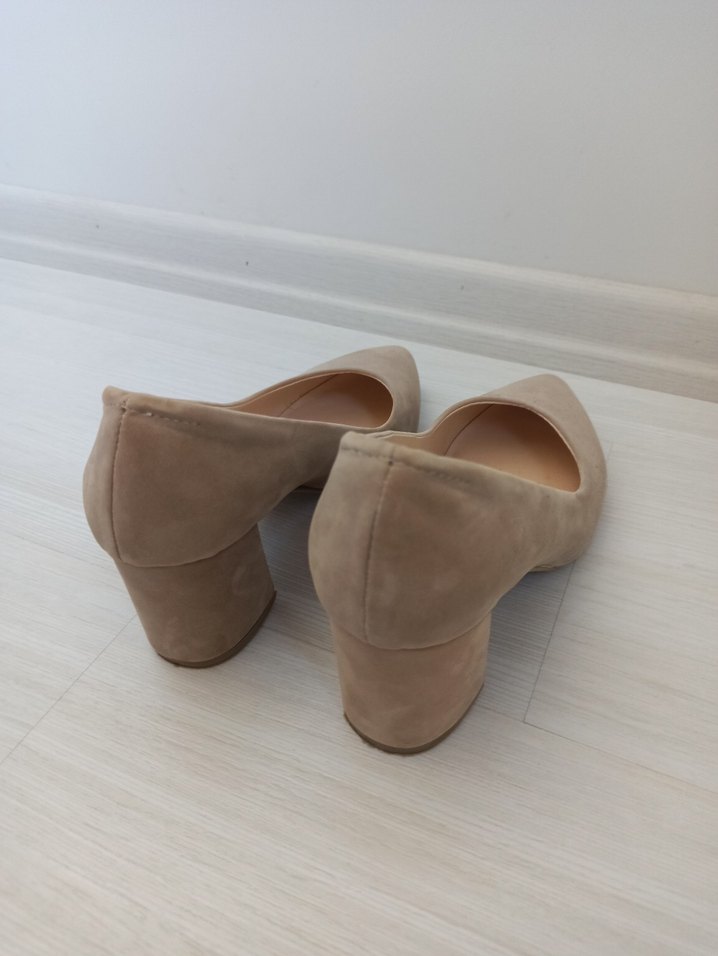 Bej Süet Kadın Topuklu Stiletto - Görsel 2