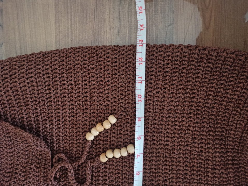 Örgü Bohem Sırt Çantası Kahverengi - Görsel 5