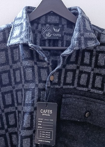 Cafes Marka Gri Desenli Uzun Kollu Denim Erkek Gömlek - Görsel 2