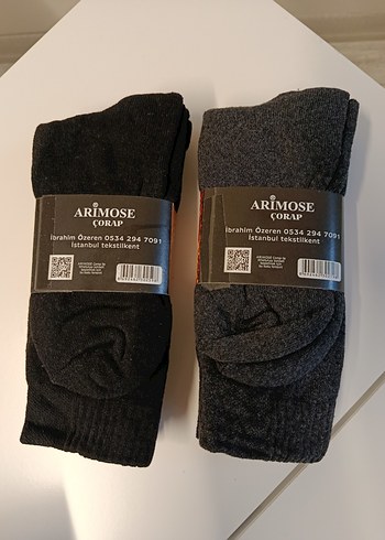 Termal Erkek Havlu Çorap - Gri ve Siyah - Görsel 2