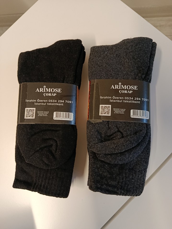 Termal Erkek Havlu Çorap - Gri ve Siyah - Görsel 2