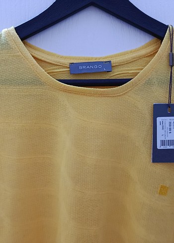 Erkek Sarı Kısa Kollu Bisiklet Yaka Tişört - Görsel 3