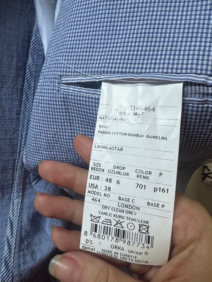 Mavi Erkek Düğmeli Normal Kesim Takım Elbise - Görsel 3