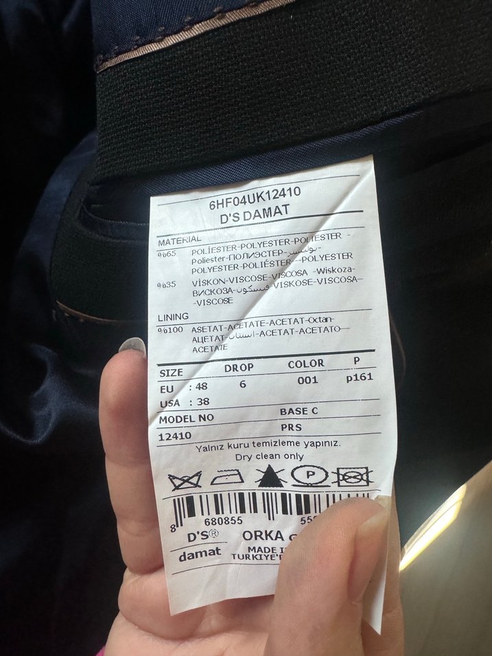 Düğmeli Koyu Mavi Erkek Takım Ceketi - Görsel 5