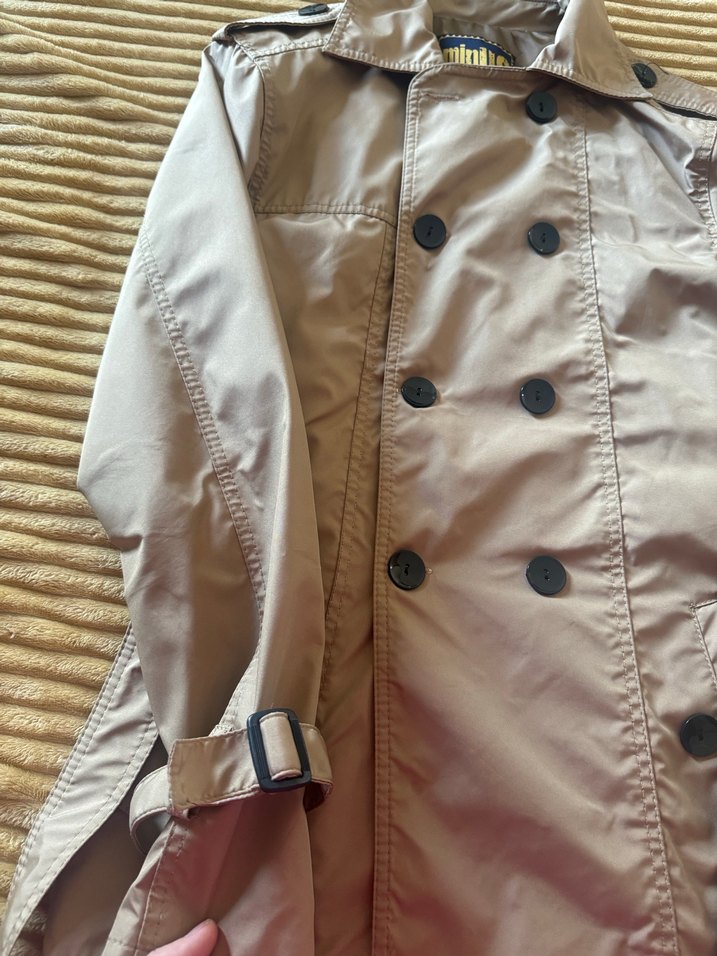 Düğmeli Bej Midi Trençkot - Görsel 2