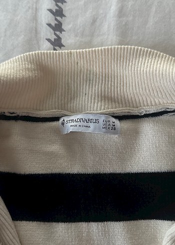 Kadın Çizgili Pamuklu Uzun Kollu Triko - Görsel 3