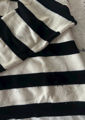 Kadın Çizgili Pamuklu Uzun Kollu Triko - Görsel 2