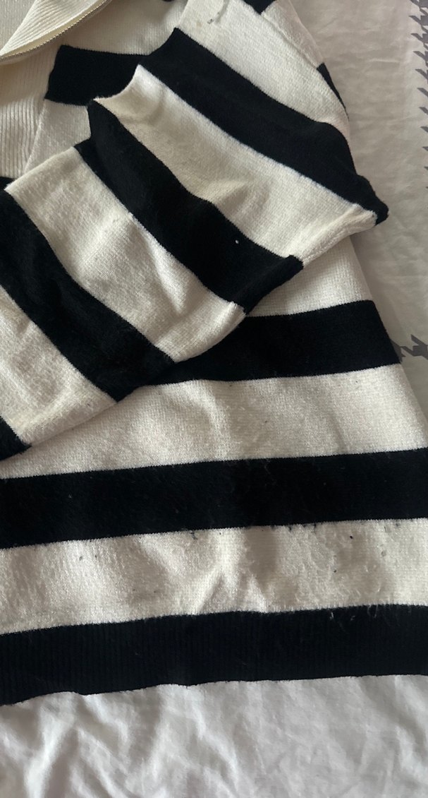 Kadın Çizgili Pamuklu Uzun Kollu Triko - Görsel 2