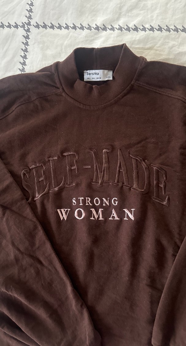 Kadın Kahverengi Süet Sweatshirt - Görsel 2