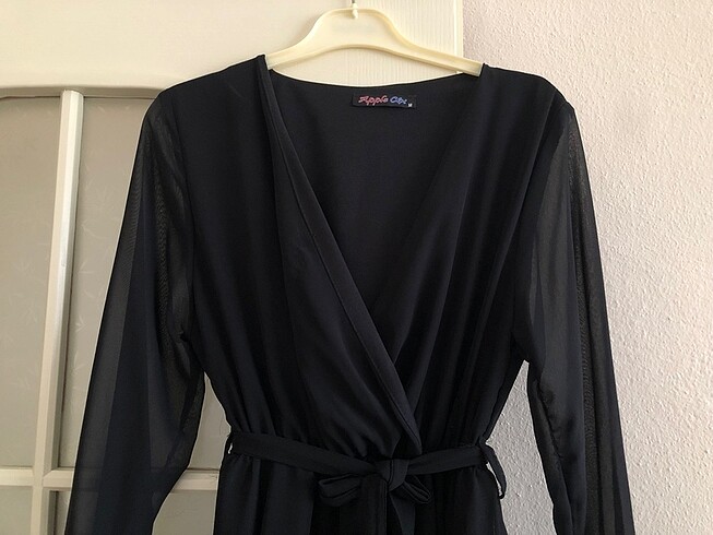 m Beden siyah sifon elbise