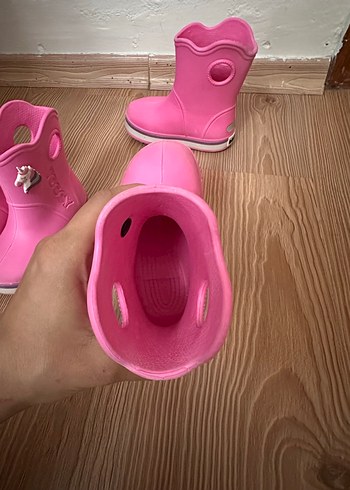 24 Beden pembe Renk İkiz Kız Çocuk Pembe Kemerli Lastik Bot