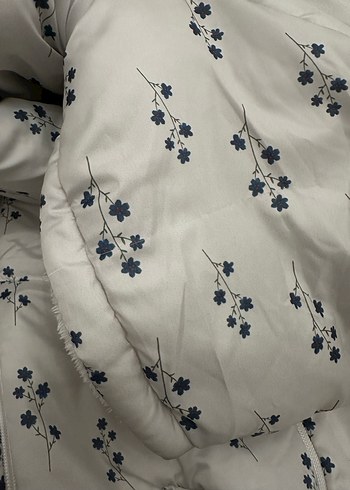 Civil Beyaz mavi çiçekli Bebek mont tulum - Görsel 9
