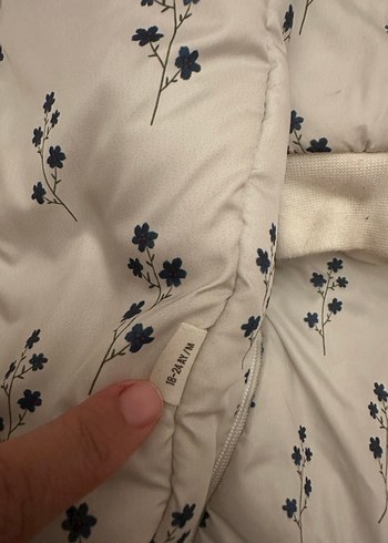 Civil Beyaz mavi çiçekli Bebek mont tulum - Görsel 7