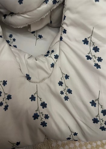 Civil Beyaz mavi çiçekli Bebek mont tulum - Görsel 8