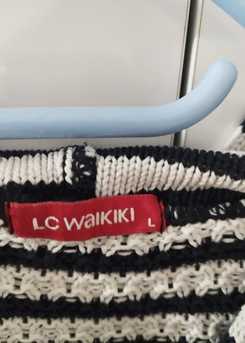 LC Waikiki Çizgili Kapüşonlu Kadın Triko Hırka