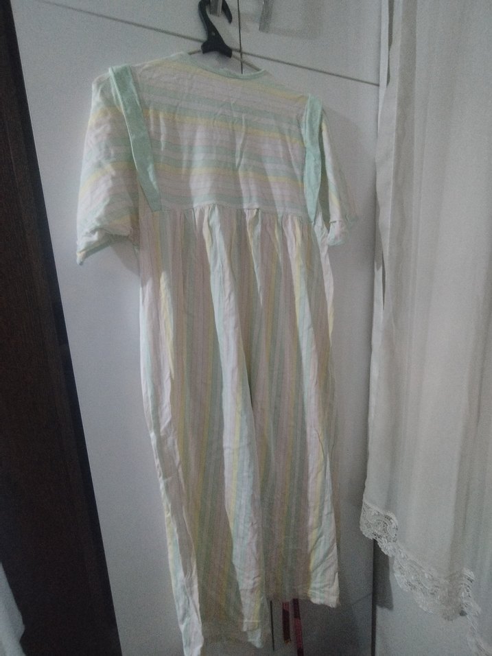 Bohem Uzun Kollu Pastel Renkli Kadın Gecelik - Görsel 2