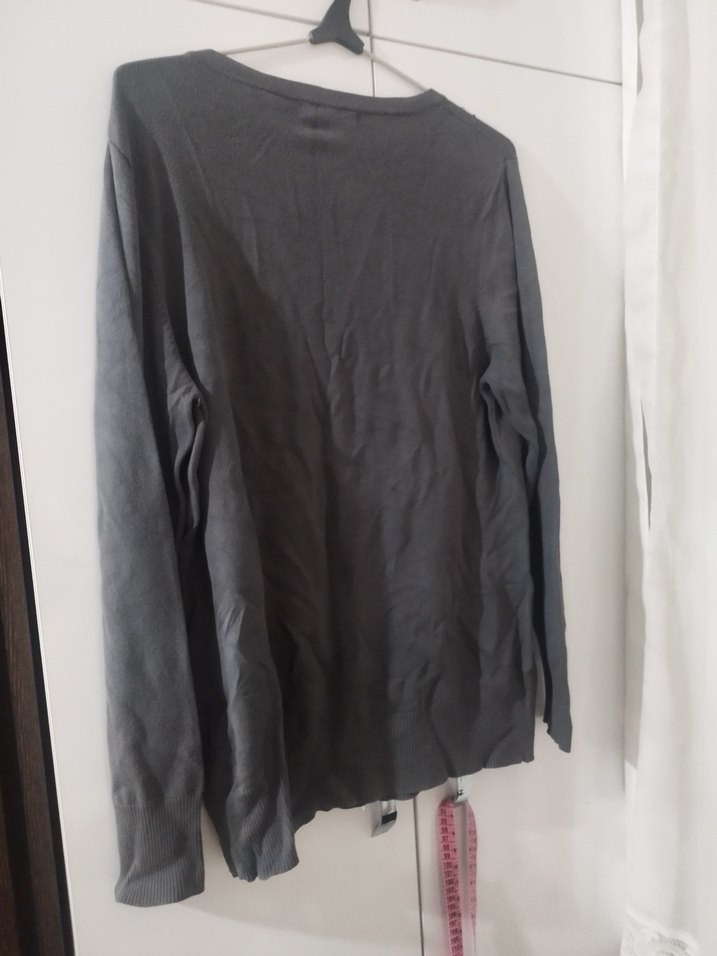 Gri Kadın Uzun Kollu Triko Kazak ekol marka - Görsel 2