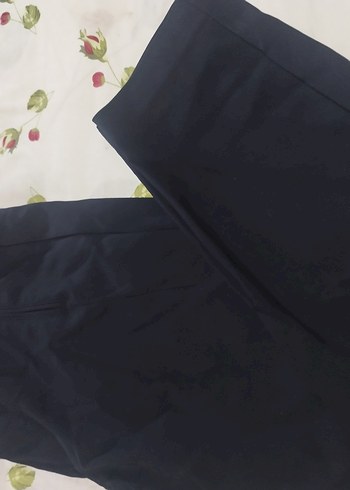 Lacivert Kadın Pilili Kumaş Pantolon - Görsel 2