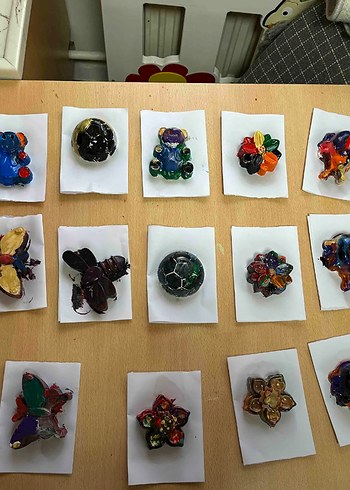 Beyaz taş boyama seti - Görsel 12