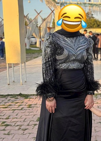 Uzun Siyah Gotik Drapeli Kadın Elbise