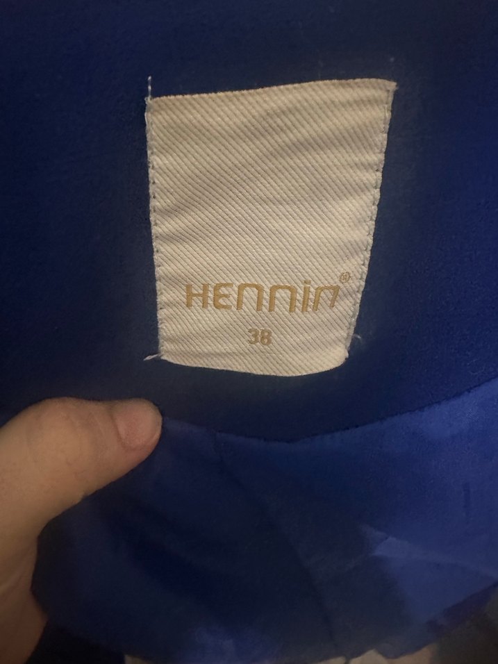 Kemerli Lacivert Uzun Kadın Kaban - Görsel 4