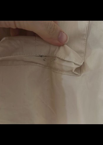 Bej Keten Mini Uzun Kollu Gömlek - Görsel 5