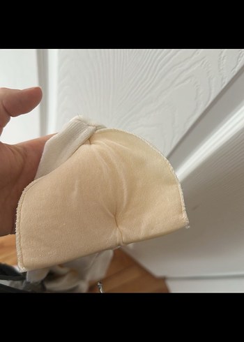 Uzun Kollu Drapeli Beyaz Keten Elbise - Görsel 4